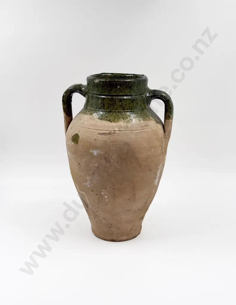 A Large Terracotta Semi-Glazed Vase Image 1++