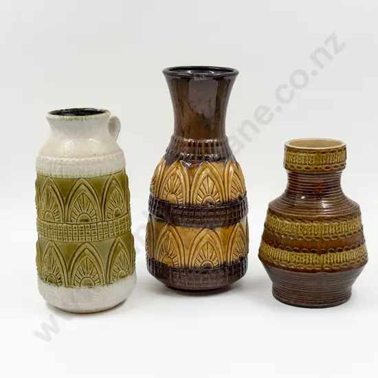 Two German Pottery Vases & Flagon