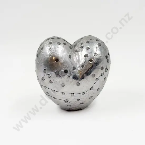 Davey McGhie NZ Modern Metal Clad Wooden Sculptural Heart Form