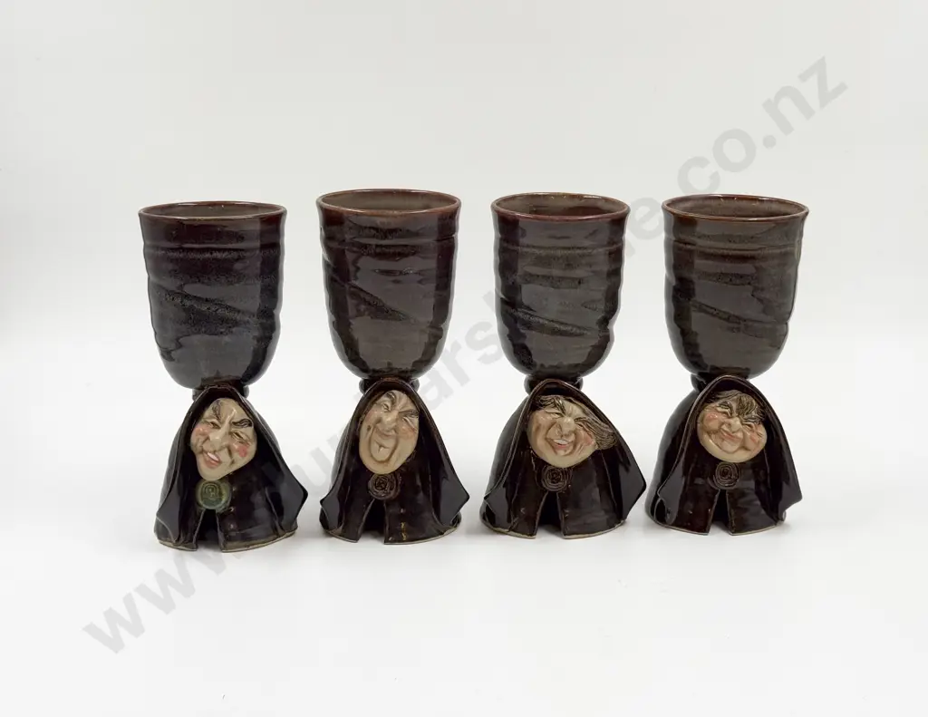 Set of Four Old Hag Pottery Goblets Image 1++