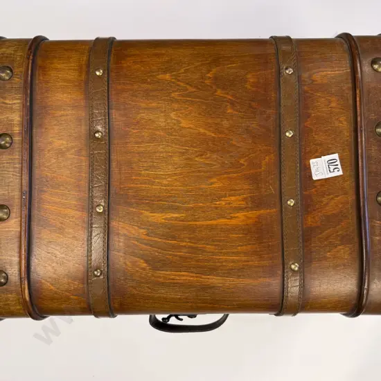 Trunk Form Suitcase with Tin Box and Pair of Jewellery Boxes