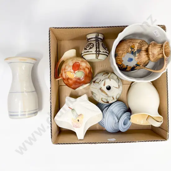 Box of Assorted Stoneware and Pottery