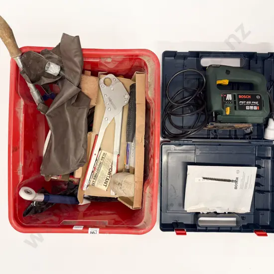 Two Cartons Assorted Tools & Bosch Jigsaw