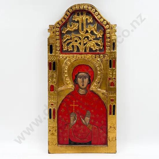 Stoyan Jlier - St Marina - Tempera on Wood