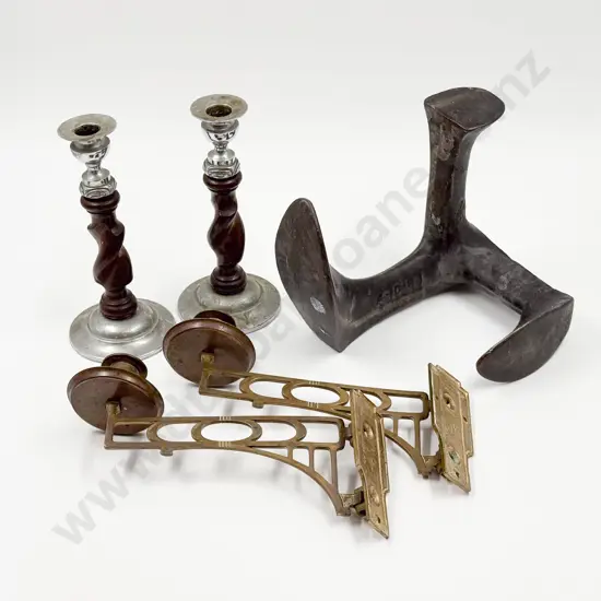 Metal Shoe Last & Candlesticks & Sconces