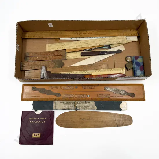 Box Assorted Vintage Measuring Implements