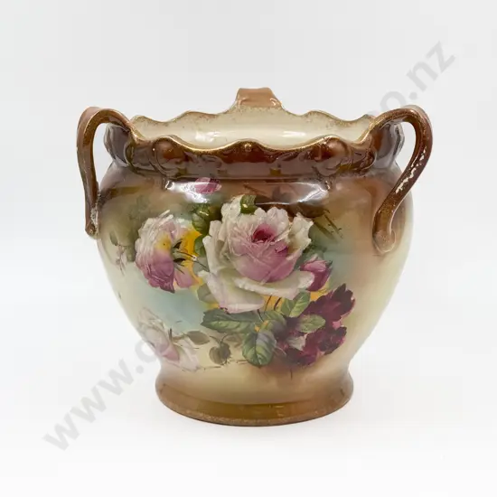 Large Tri-Handled Ceramic Jardinière