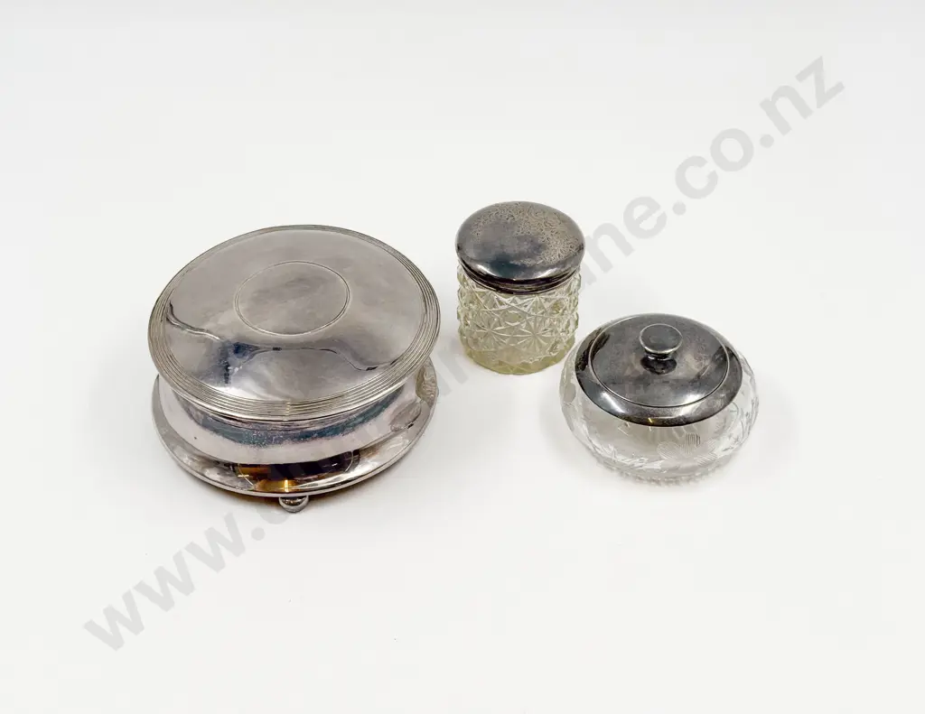 Two S/S Lidded Vanity Jars and Other Image 1++