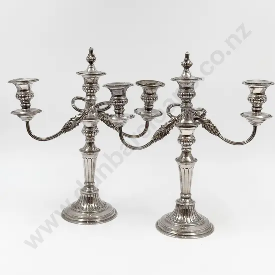 Pair Of S/P Candelabras