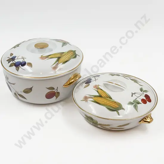 Two Royal Worcester Evesham Pattern Lidded Tureens