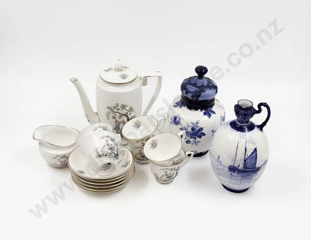 Royal Worcester Watteau Pattern Part Tea Set with RCD Lidded Vase and Ewer Image 1++