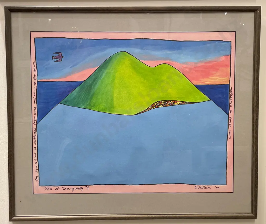 Signed Cocker - "Sea of Tranquility #1" - Acrylic on Paper Image 1++