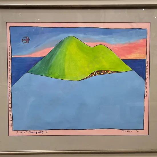 Signed Cocker - "Sea of Tranquility #1" - Acrylic on Paper