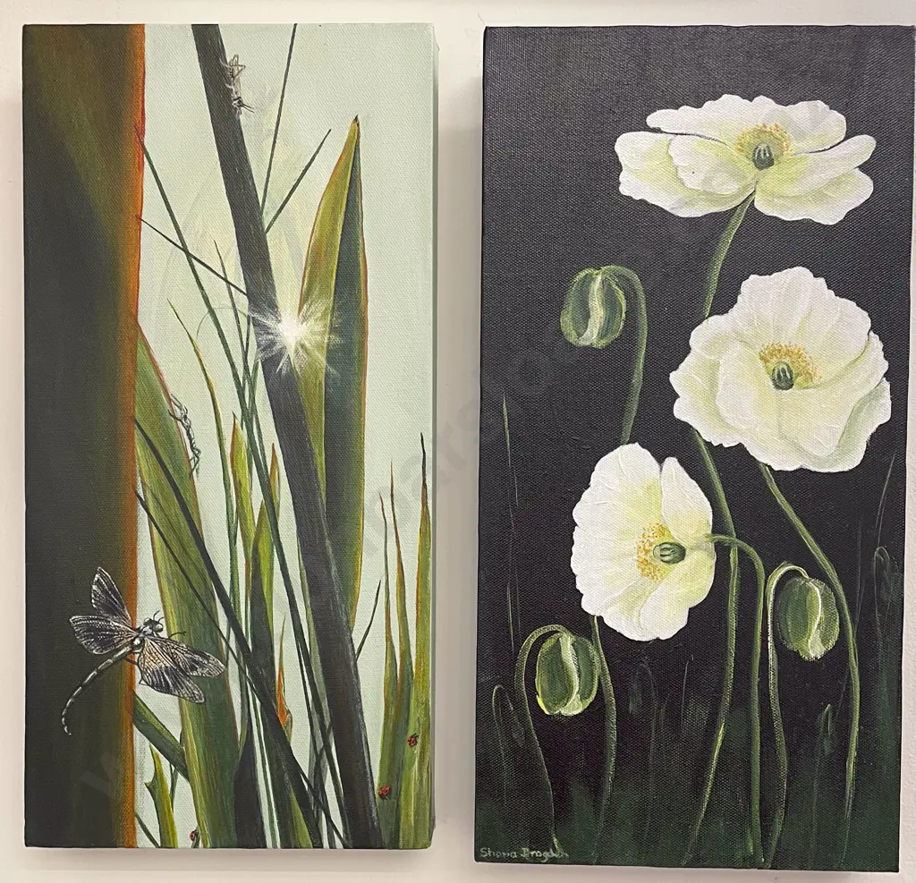 Pair of Oil on Canvas Nature Studies Image 1++