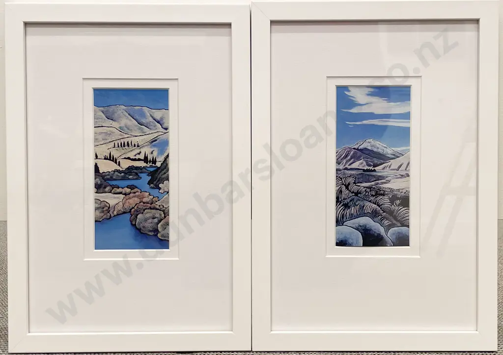 W. Leach - Pair of Untitled Landscapes - Print Image 1++