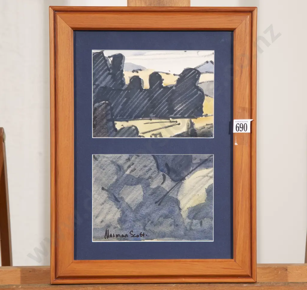 Norman Scott - Pair of Watercolour Studies Image 1++