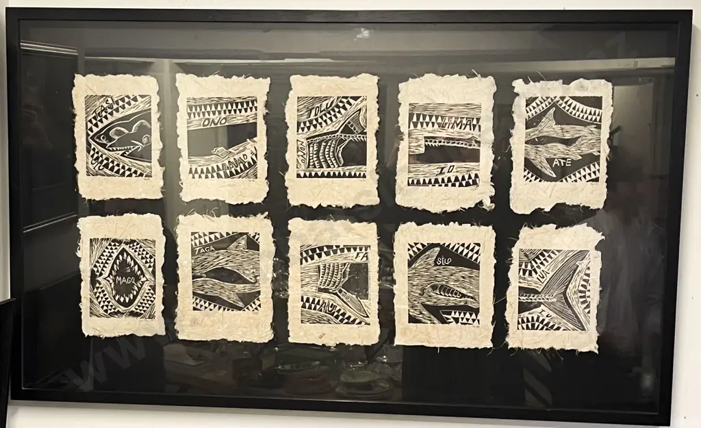 S. Daniel - Untitled - Woodblock on Tapa Print Image 1++