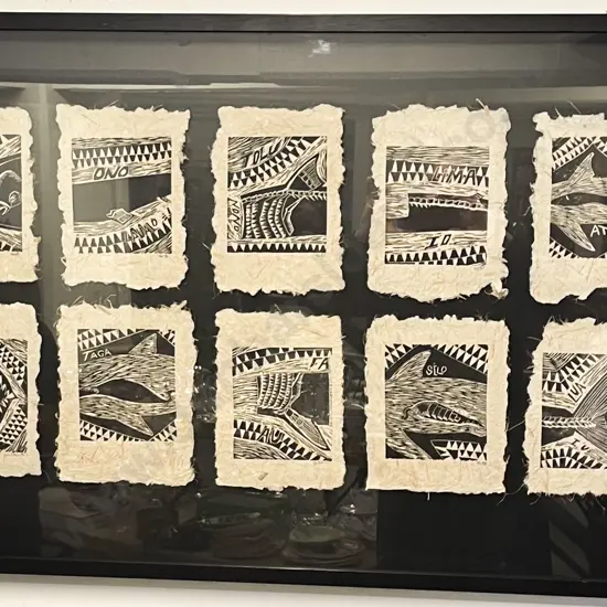 S. Daniel - Untitled - Woodblock on Tapa Print