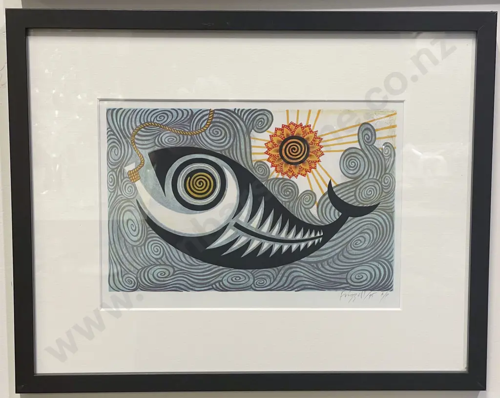 After Dick Frizzell - "Maui's Fish" - Reproduction Print Image 1++