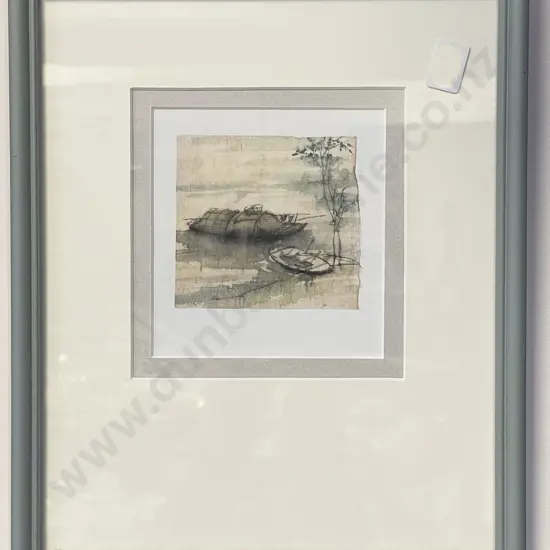 Pair of Small Watercolour on Rice Paper Studies