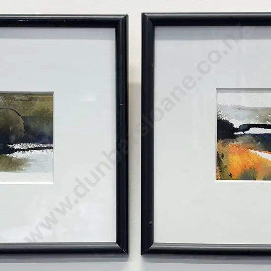 Judy Sanders - Pair of Small Landscapes - Watercolour & Ink on Paper