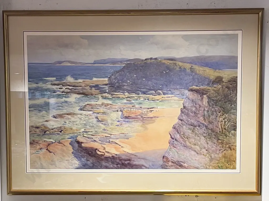 Albert Hanson - Australian Coastal Landscape - Watercolour Image 1++