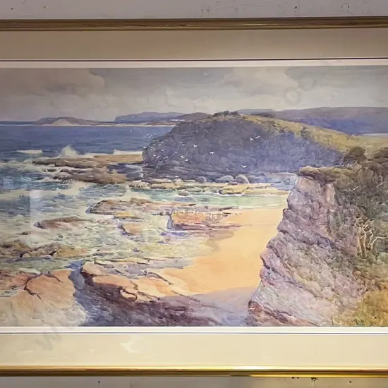 Albert Hanson - Australian Coastal Landscape - Watercolour