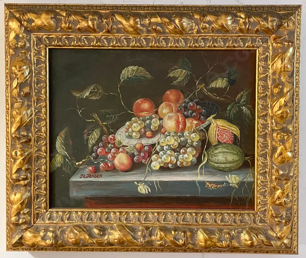J. L. Jensen - Still Life with Fruit - Oil on Board Image 1++