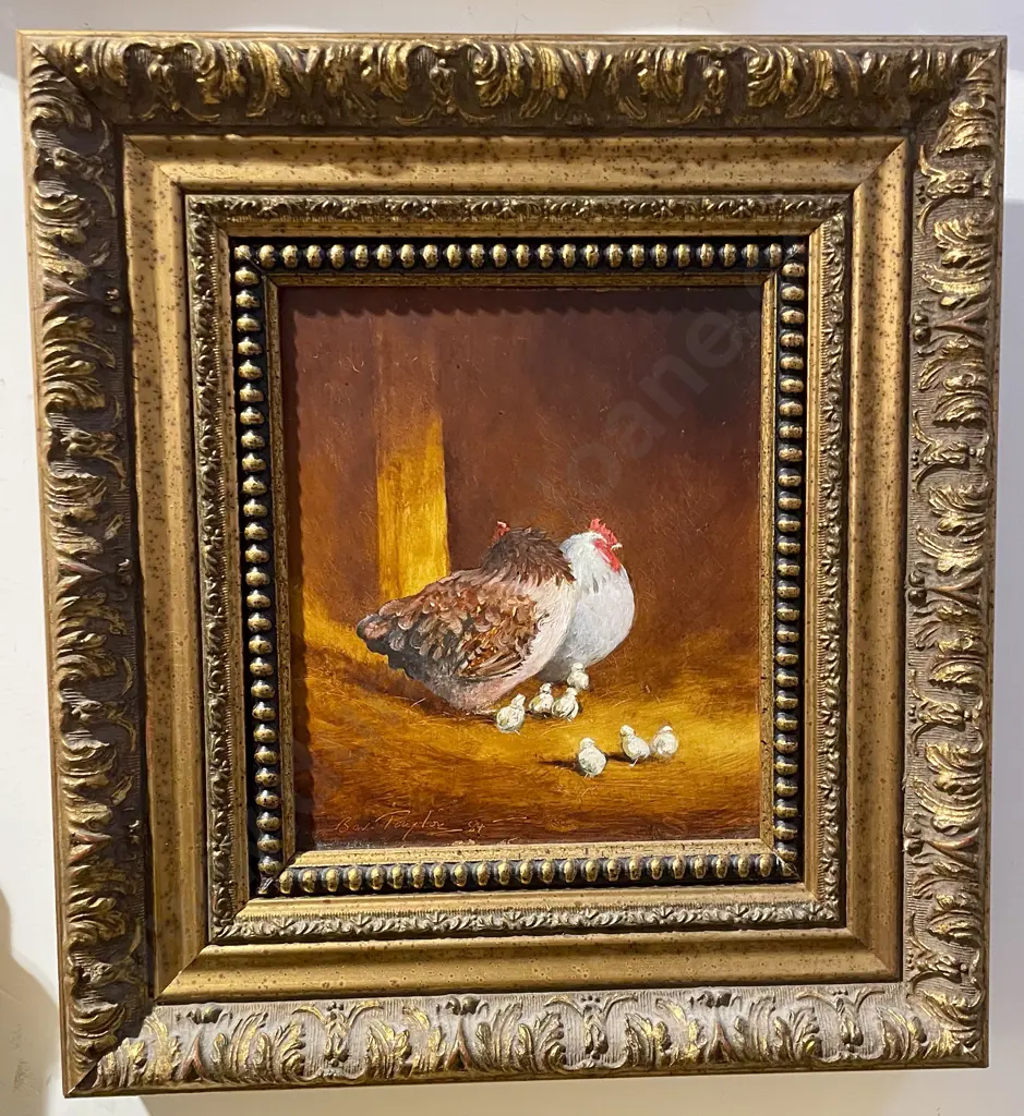Bev Taylor - Chicken & Chicks - Oil on Board Image 1++
