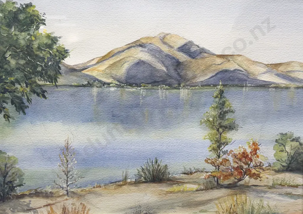Hope Fraser - Lake Scene - Watercolour Image 1++