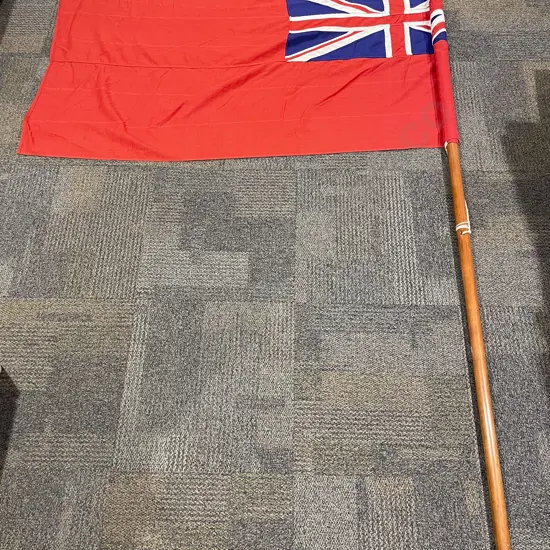British Red Duster Flag with Decorative Adornment Two Flag Pole