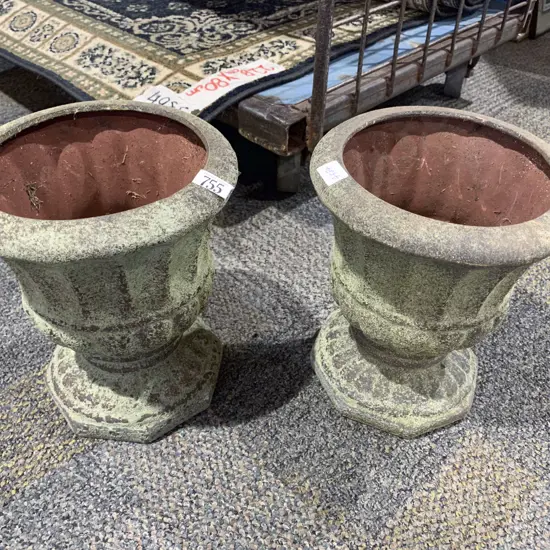 Pair of Terracotta Vase Form Planters