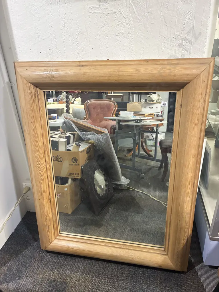 Large Oak Frame Wall Mirror Image 1++