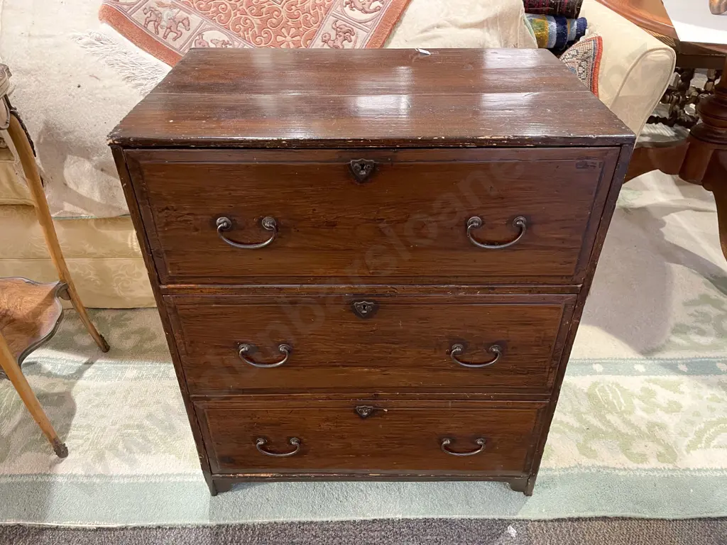 Japanese Small Three Drawer Chest Image 1++