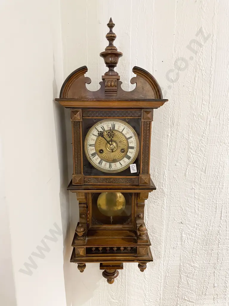 Late Vict. Small Regulator Wall Clock Image 1++