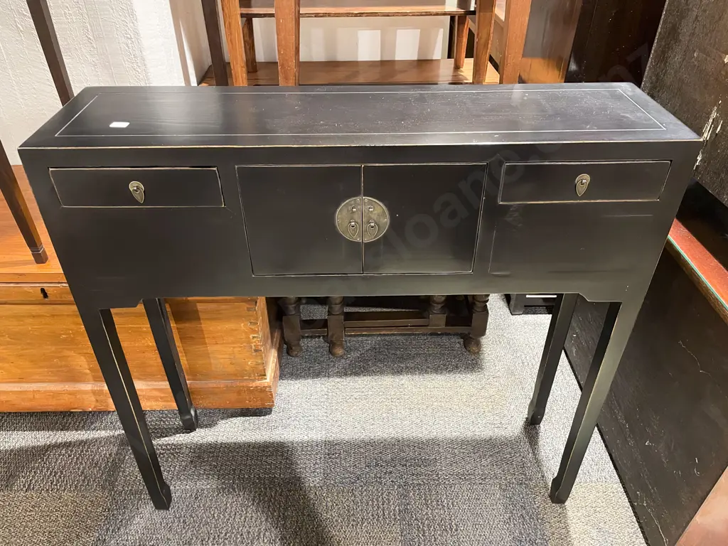 Modern Chinese Ebonised Hall Table Image 1++