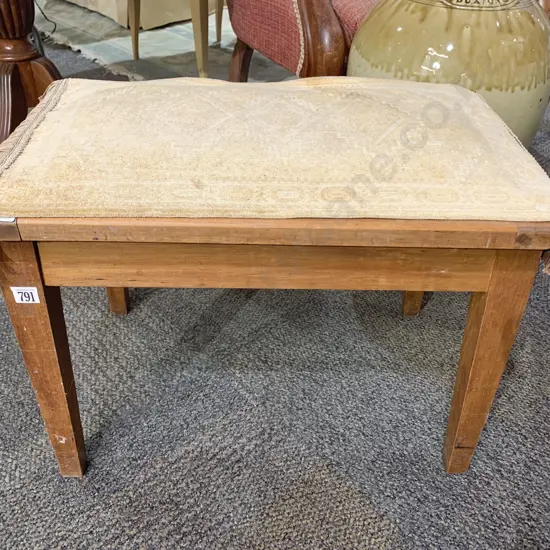 Early C20th NZ Colonial Occ. Table and Piano Stool