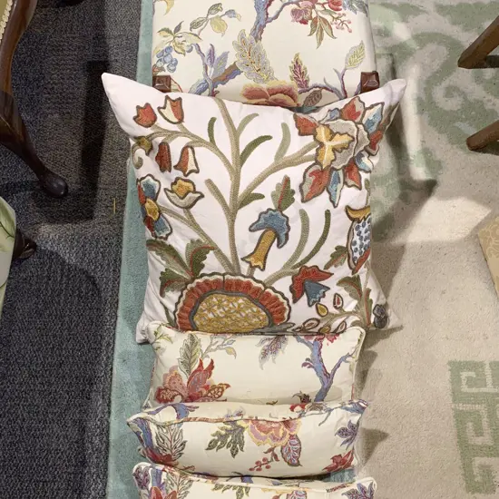 Occ. Footstool with Qty of Cushions