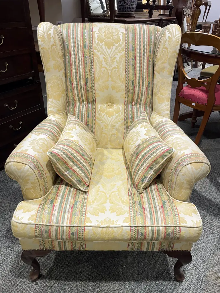 Modern Upholstered Wing Back Arm Chair Image 1++