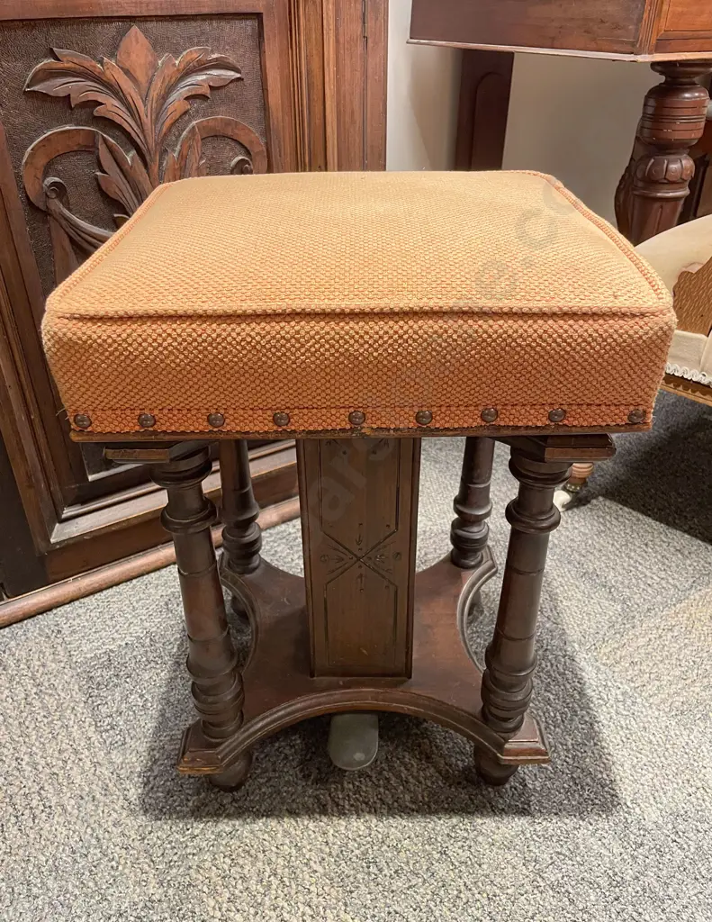 Victorian Column Support Occ. Stool Image 1++