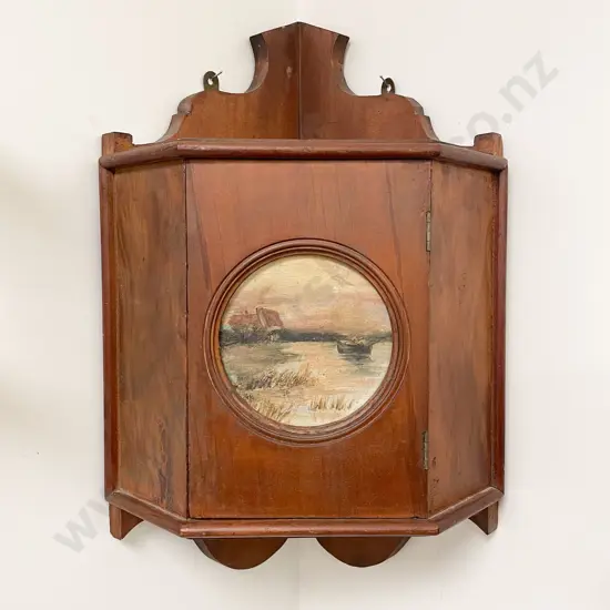 NZ Colonial Corner Cupboard with Painted Panel