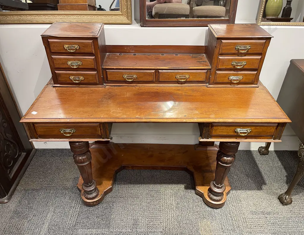 Late Vict Dressing Table (AF) with Associated Mirror & Chair Image 1++