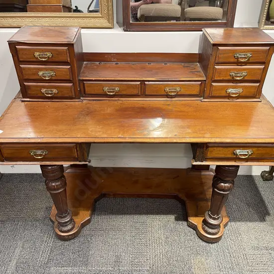 Late Vict Dressing Table (AF) with Associated Mirror & Chair