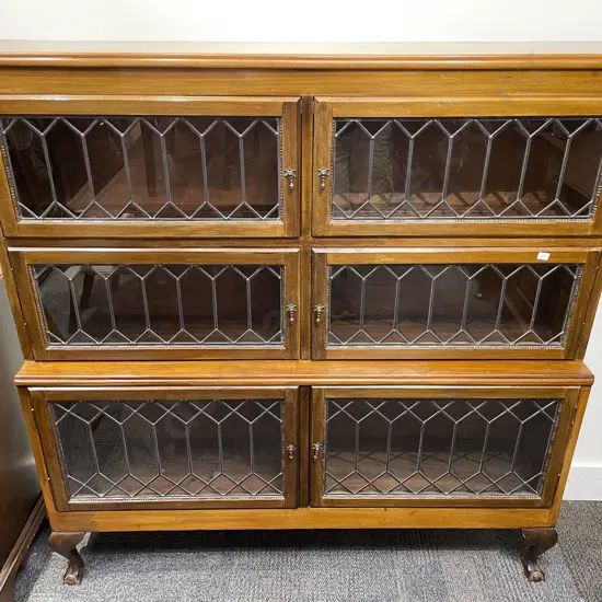 Leadlight Six Door Bookcase