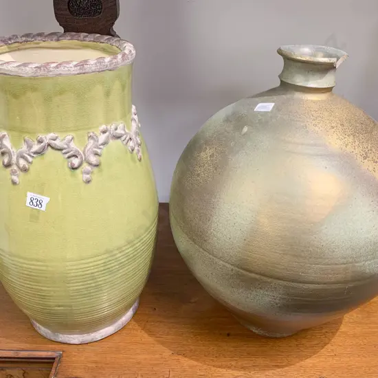 Large Modern Ceramic Vase and NZ Pot (AF)