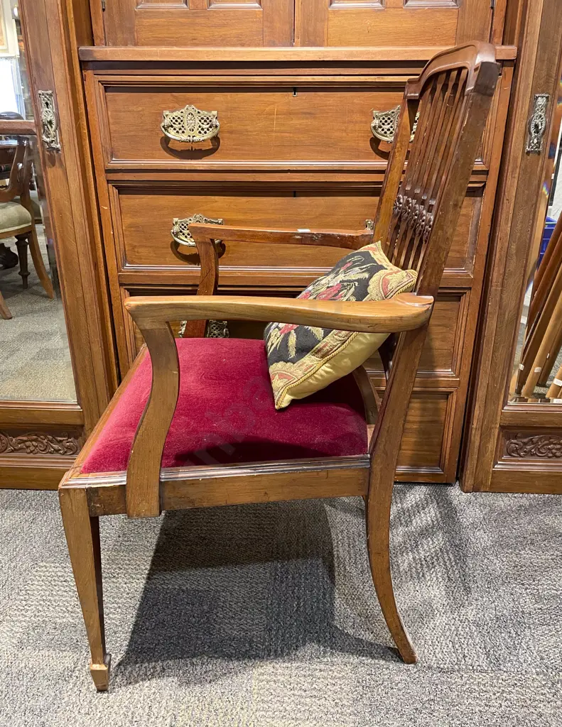 Edwardian Mahogany Open Elbow Chair Image 1++