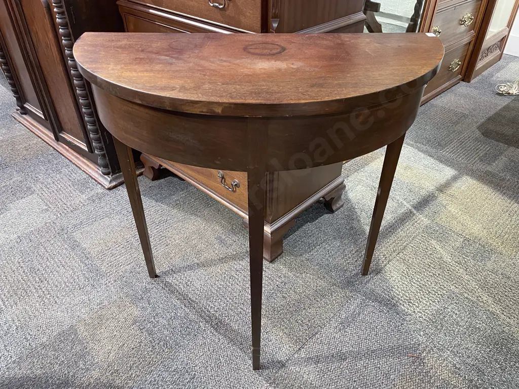 Geo III Style Mahogany D Shaped Hall Table Image 1++