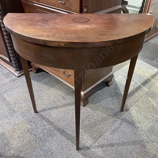 Geo III Style Mahogany D Shaped Hall Table