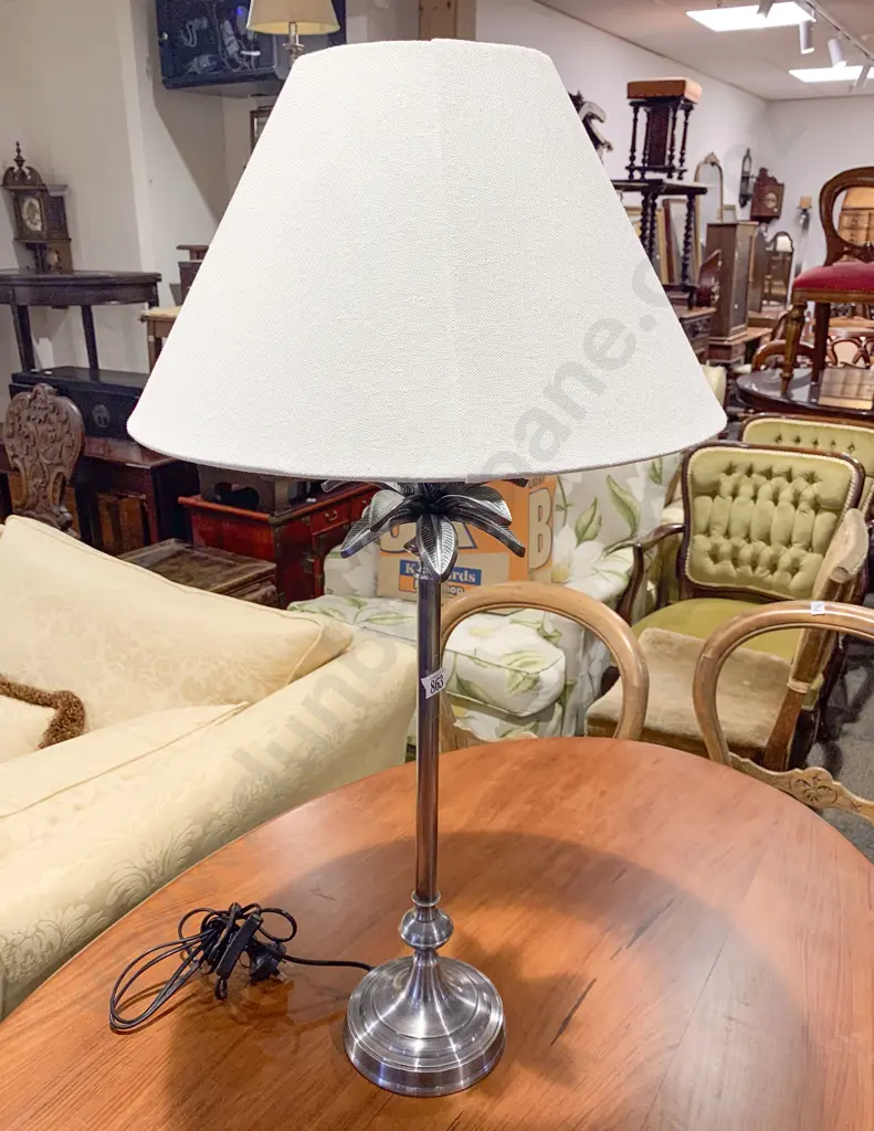 Modern Chromed Lamp and Shade Image 1++