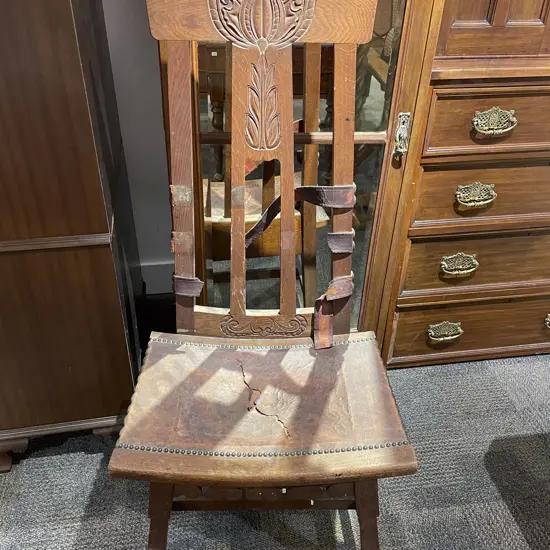 Arts and Crafts Oak Highback Single Chair